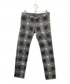 n(n) by NUMBER (N)INEエヌエヌバイナンバーナイン）の古着「オンブレチェック スキニーパンツ」｜ブラック
