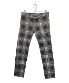n(n) by NUMBER (N)INE（エヌエヌバイナンバーナイン）の古着「オンブレチェック スキニーパンツ」｜ブラック