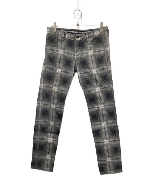 n(n) by NUMBER (N)INE（エヌエヌバイナンバーナイン）n(n) by NUMBER (N)INE (エヌエヌバイナンバーナイン) オンブレチェック スキニーパンツ ブラック サイズ:3の古着・服飾アイテム