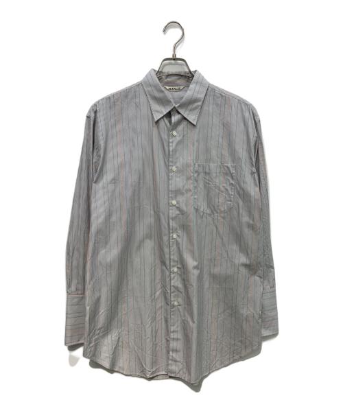 AURALEE（オーラリー）AURALEE (オーラリー) FINX STRIPE SHIRT グレーの古着・服飾アイテム