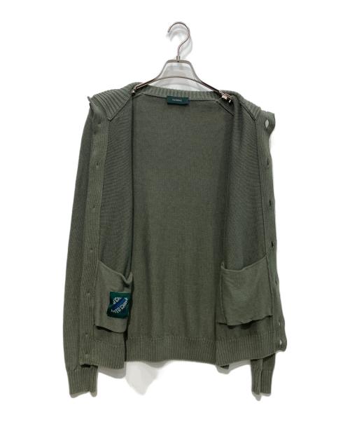 Zanone（ザノーネ）Zanone (ザノーネ) 7ゲージリネンコットンスタンドカラーニットカーディガン オリーブ サイズ:46の古着・服飾アイテム