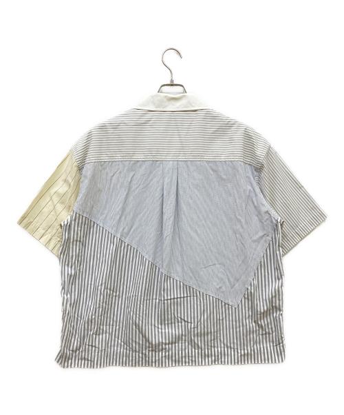 FenG CHen WANG（フェンチェンワン）FenG CHen WANG (フェンチェンワン) MULTI STRIPE PATHCHWORK SHIRT グレー サイズ:Sの古着・服飾アイテム