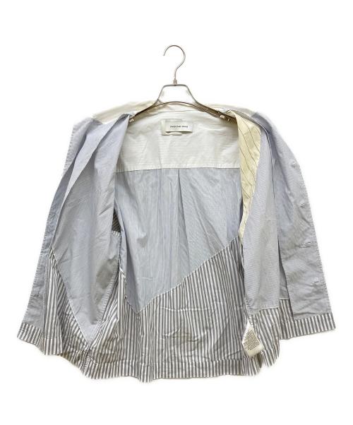 FenG CHen WANG（フェンチェンワン）FenG CHen WANG (フェンチェンワン) MULTI STRIPE PATHCHWORK SHIRT グレー サイズ:Sの古着・服飾アイテム