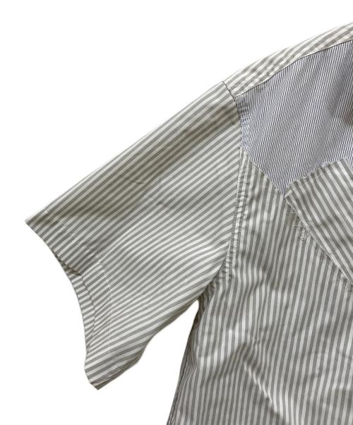 FenG CHen WANG（フェンチェンワン）FenG CHen WANG (フェンチェンワン) MULTI STRIPE PATHCHWORK SHIRT グレー サイズ:Sの古着・服飾アイテム