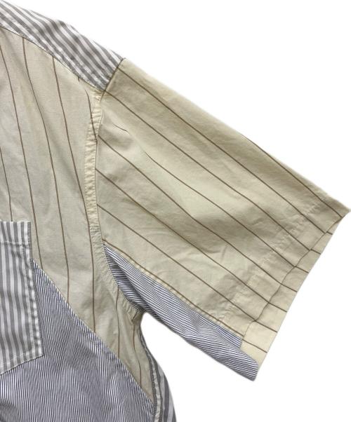 FenG CHen WANG（フェンチェンワン）FenG CHen WANG (フェンチェンワン) MULTI STRIPE PATHCHWORK SHIRT グレー サイズ:Sの古着・服飾アイテム
