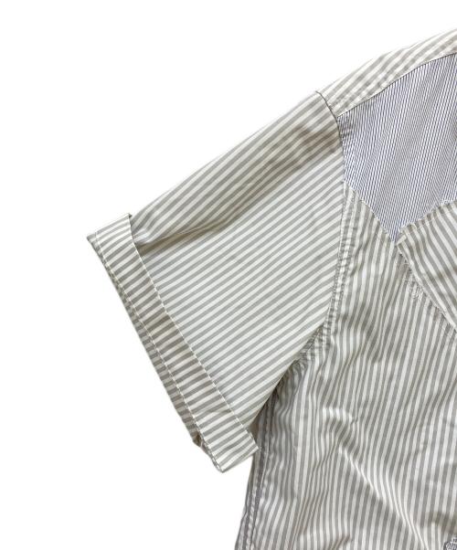FenG CHen WANG（フェンチェンワン）FenG CHen WANG (フェンチェンワン) MULTI STRIPE PATHCHWORK SHIRT グレー サイズ:Sの古着・服飾アイテム