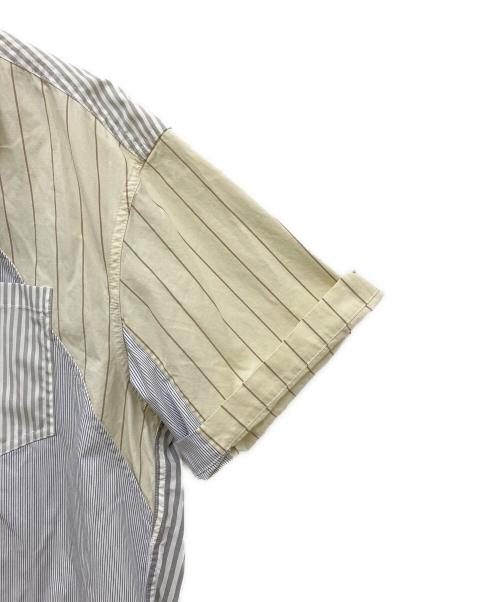FenG CHen WANG（フェンチェンワン）FenG CHen WANG (フェンチェンワン) MULTI STRIPE PATHCHWORK SHIRT グレー サイズ:Sの古着・服飾アイテム