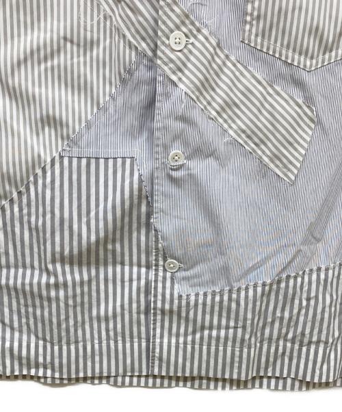 FenG CHen WANG（フェンチェンワン）FenG CHen WANG (フェンチェンワン) MULTI STRIPE PATHCHWORK SHIRT グレー サイズ:Sの古着・服飾アイテム
