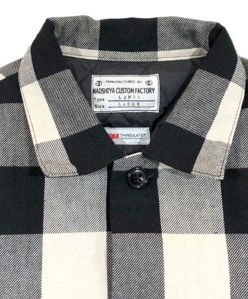NAOSHIYA CUSTOM FACTORY（直シ屋 カスタム ファクトリー）NAOSHIYA CUSTOM FACTORY (直シ屋 カスタム ファクトリー) ブロックチェック シンサレートライナーJKT ブラック×ホワイト サイズ:SIZE Lの古着・服飾アイテム