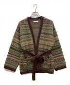 OLD JOE & Co.オールドジョー）の古着「FAIR ISLE BELTED GOWN　フェアアイル・ベルテッド・ガウン　カーディガン 」｜ブラウン