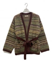 OLD JOE & Co.（オールドジョー）の古着「FAIR ISLE BELTED GOWN　フェアアイル・ベルテッド・ガウン　カーディガン 」｜ブラウン