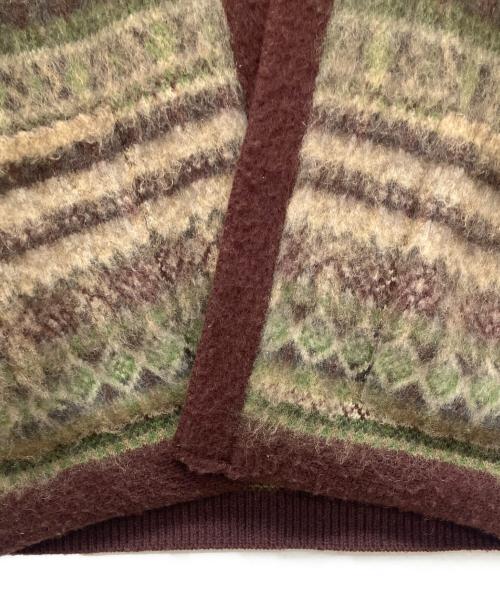 OLD JOE & Co.（オールドジョー）OLD JOE & Co. (オールドジョー) FAIR ISLE BELTED GOWN　フェアアイル・ベルテッド・ガウン　カーディガン  ブラウン サイズ:38の古着・服飾アイテム