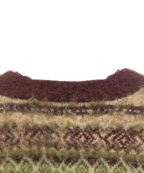 OLD JOE & Co.（オールドジョー）OLD JOE & Co. (オールドジョー) FAIR ISLE BELTED GOWN　フェアアイル・ベルテッド・ガウン　カーディガン  ブラウン サイズ:38の古着・服飾アイテム