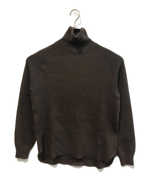 OLD JOE & Co.（オールドジョー）OLD JOE & Co. (オールドジョー) HONEYCOMB WAFFLE MOCK-NECK SHIRTS 1920J-KN07 ブラウン サイズ:38の古着・服飾アイテム