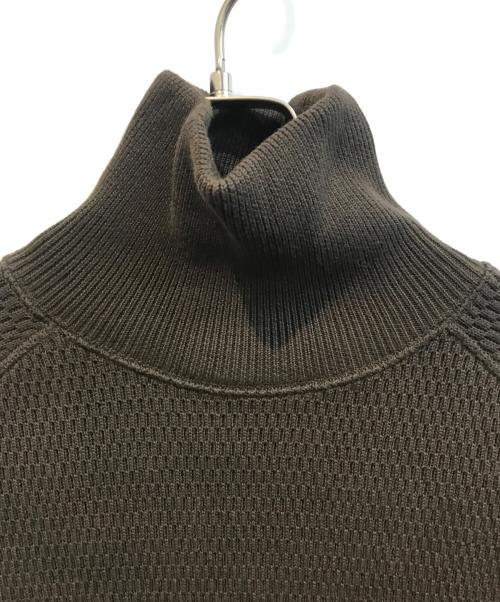 OLD JOE & Co.（オールドジョー）OLD JOE & Co. (オールドジョー) HONEYCOMB WAFFLE MOCK-NECK SHIRTS 1920J-KN07 ブラウン サイズ:38の古着・服飾アイテム