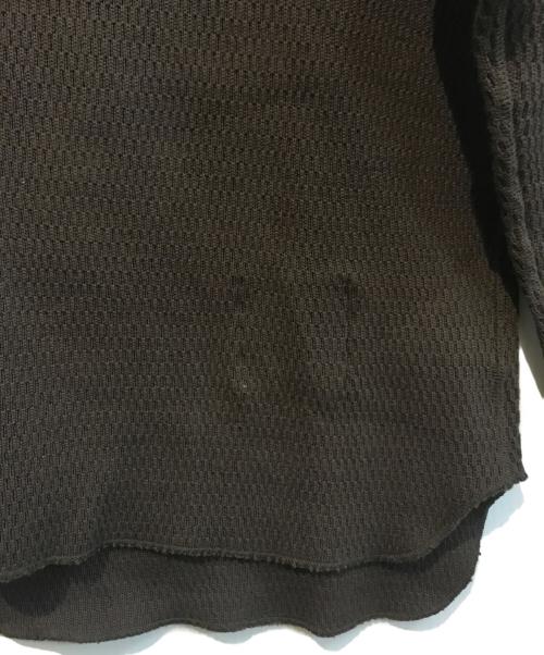 OLD JOE & Co.（オールドジョー）OLD JOE & Co. (オールドジョー) HONEYCOMB WAFFLE MOCK-NECK SHIRTS 1920J-KN07 ブラウン サイズ:38の古着・服飾アイテム