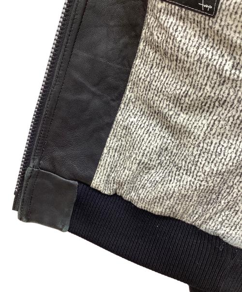 NUMBER (N)INE（ナンバーナイン）NUMBER (N)INE (ナンバーナイン) ウエスタンレザーブルゾン 　リブレザージャケット ブラック サイズ:3の古着・服飾アイテム