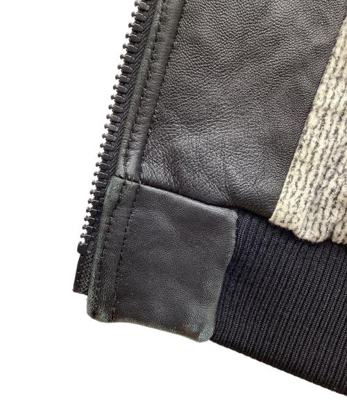 NUMBER (N)INE（ナンバーナイン）NUMBER (N)INE (ナンバーナイン) ウエスタンレザーブルゾン 　リブレザージャケット ブラック サイズ:3の古着・服飾アイテム