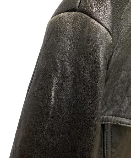 NUMBER (N)INE（ナンバーナイン）NUMBER (N)INE (ナンバーナイン) ウエスタンレザーブルゾン 　リブレザージャケット ブラック サイズ:3の古着・服飾アイテム