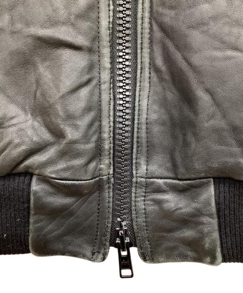 NUMBER (N)INE（ナンバーナイン）NUMBER (N)INE (ナンバーナイン) ウエスタンレザーブルゾン 　リブレザージャケット ブラック サイズ:3の古着・服飾アイテム