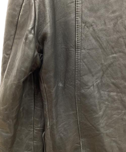 NUMBER (N)INE（ナンバーナイン）NUMBER (N)INE (ナンバーナイン) ウエスタンレザーブルゾン 　リブレザージャケット ブラック サイズ:3の古着・服飾アイテム