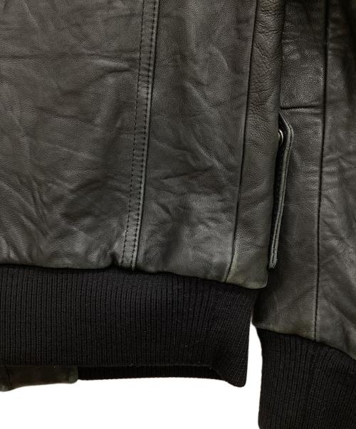 NUMBER (N)INE（ナンバーナイン）NUMBER (N)INE (ナンバーナイン) ウエスタンレザーブルゾン 　リブレザージャケット ブラック サイズ:3の古着・服飾アイテム