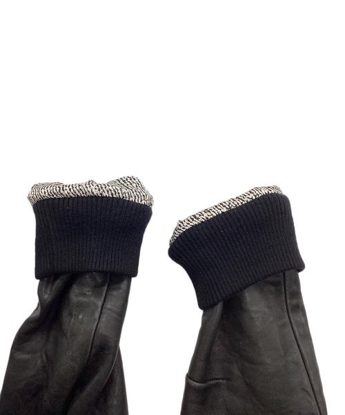 NUMBER (N)INE（ナンバーナイン）NUMBER (N)INE (ナンバーナイン) ウエスタンレザーブルゾン 　リブレザージャケット ブラック サイズ:3の古着・服飾アイテム