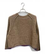 BEARDSLEYビアズリー）の古着「カラフルローゲージニット」｜ベージュ