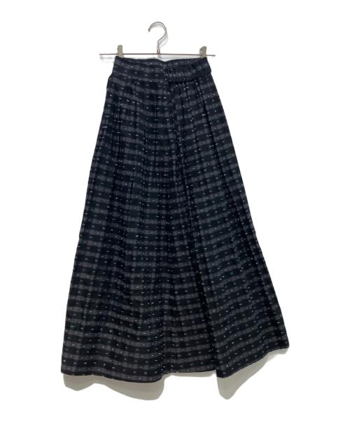 BEARDSLEY（ビアズリー）BEARDSLEY (ビアズリー) 先染めチェックタックスカート ブラック サイズ:Freeの古着・服飾アイテム