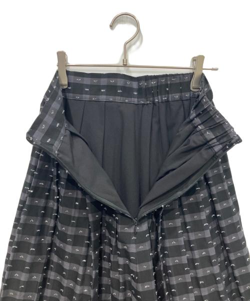 BEARDSLEY（ビアズリー）BEARDSLEY (ビアズリー) 先染めチェックタックスカート ブラック サイズ:Freeの古着・服飾アイテム
