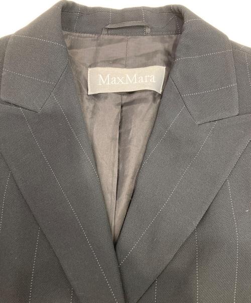 MaxMara（マックスマーラ）MaxMara (マックスマーラ) ストライプセットアップスーツ ブラック サイズ:44の古着・服飾アイテム
