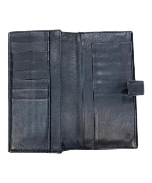 LOEWE（ロエベ）LOEWE (ロエベ) アナグラムスウェードレザーロングウォレット ブラックの古着・服飾アイテム