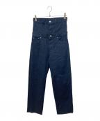 QUIITOキイト）の古着「REDENIM W WAIST PT IN/ダブルウエストデニムパンツ」｜インディゴ
