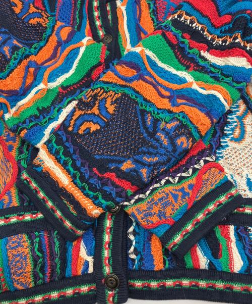 Coogi（クージー）COOGI (クージー) 3Dニットカーディガン マルチカラー サイズ:Mの古着・服飾アイテム