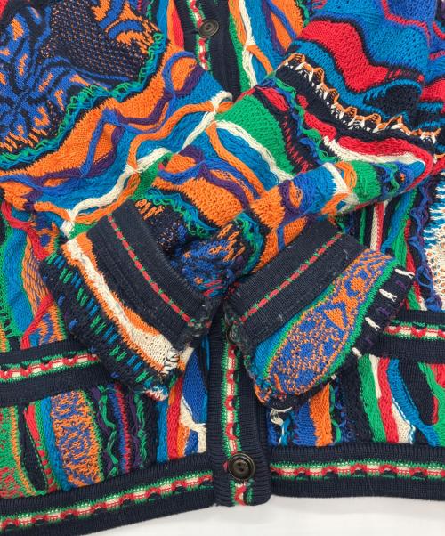 Coogi（クージー）COOGI (クージー) 3Dニットカーディガン マルチカラー サイズ:Mの古着・服飾アイテム