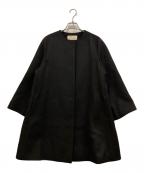 UNITED ARROWSユナイテッドアローズ）の古着「Aライン ノーカラー ミドル丈 コート」｜ブラック