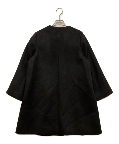 UNITED ARROWS（ユナイテッドアローズ）UNITED ARROWS (ユナイテッドアローズ) Aライン ノーカラー ミドル丈 コート ブラック サイズ:SIZE 36の古着・服飾アイテム