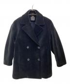 Conteコンテ）の古着「ベルベット ボンディング Pコート」｜ブラック