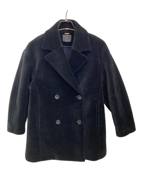 Conte（コンテ）conte (コンテ) ベルベット ボンディング Pコート ブラック サイズ:freeの古着・服飾アイテム