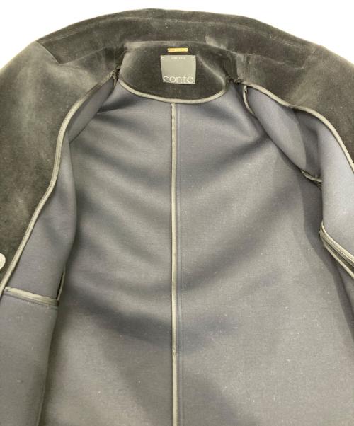 Conte（コンテ）conte (コンテ) ベルベット ボンディング Pコート ブラック サイズ:freeの古着・服飾アイテム