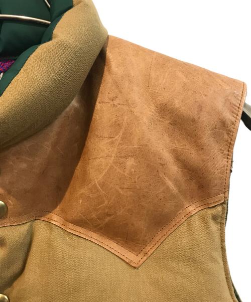 RockyMountainFeatherBed（ロッキーマウンテンフェザーベッド）RockyMountainFeatherBed (ロッキーマウンテンフェザーベッド) WAREHOUSE (ウエアハウス) ドビーツイル ダウンベスト　290-232-53 ブラウン サイズ:40の古着・服飾アイテム