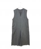 ）の古着「ウールミルドジャージー ボックスタック ジャンパースカート」｜グレー