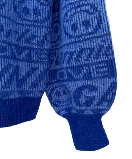 GANNI（ガニー）GANNI (ガニー) Smiley Balloon スリーブ ニット ブルー サイズ:Mの古着・服飾アイテム