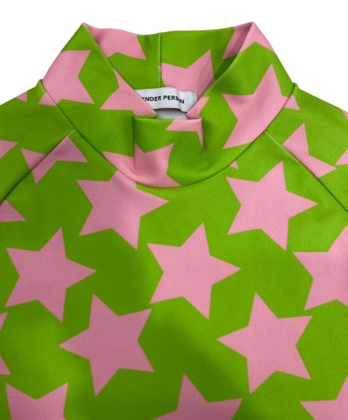 TENDER PERSON（テンダ―パーソン）TENDER PERSON (テンダ―パーソン) 星柄ハイネックカットソー グリーン サイズ:4の古着・服飾アイテム
