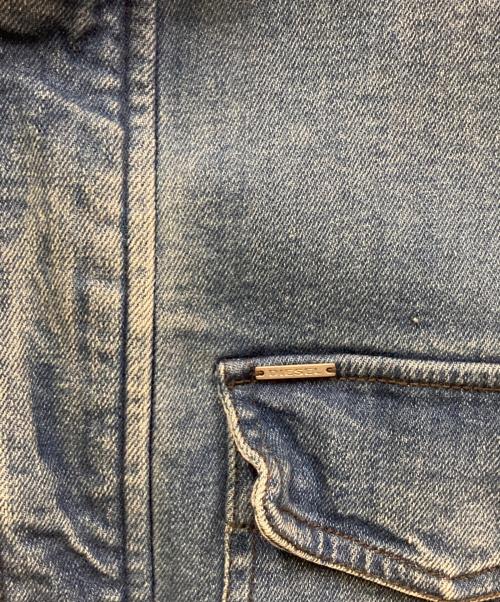 DIESEL（ディーゼル）DIESEL (ディーゼル) ダメージ加工ジップデニムシャツ インディゴ サイズ:Mの古着・服飾アイテム
