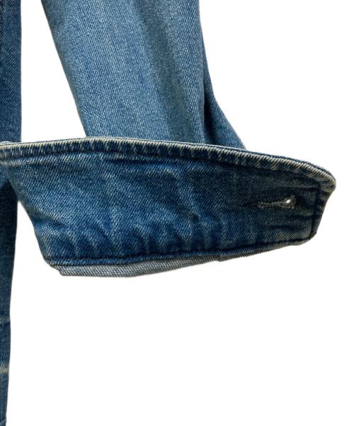 DIESEL（ディーゼル）DIESEL (ディーゼル) ダメージ加工ジップデニムシャツ インディゴ サイズ:Mの古着・服飾アイテム