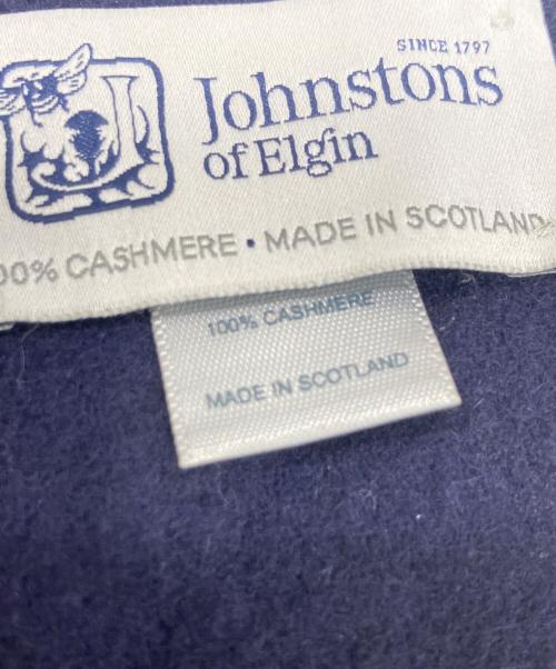 JOHNSTONS OF ELGIN（ジョンストンズ オブ エルガン）JOHNSTONS OF ELGIN (ジョンストンズ オブ エルガン) カシミヤマフラー ネイビーの古着・服飾アイテム