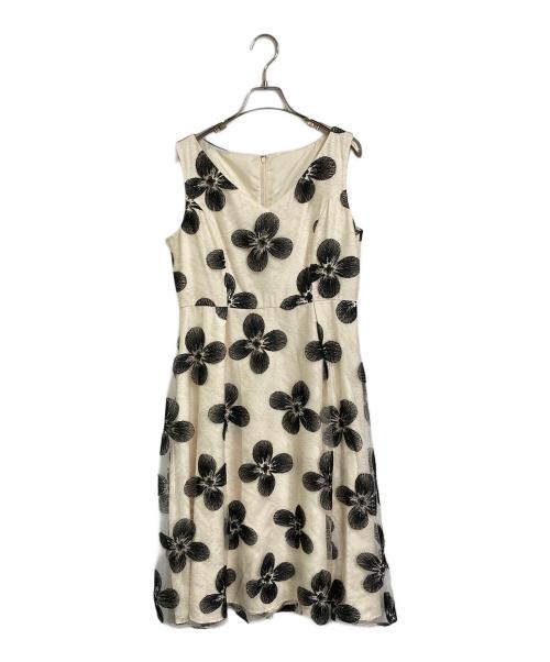 Diagram GRACE CONTINENTAL（ダイアグラム グレースコンチネンタル）Diagram GRACE CONTINENTAL (ダイアグラム グレースコンチネンタル) バイカラーフラワーワンピース アイボリー サイズ:38の古着・服飾アイテム