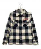 MARBLESマーブルズ）の古着「バッファローチェックジャケット」｜ホワイト×ブラック