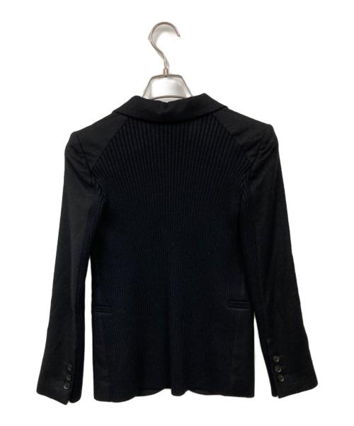 GUCCI（グッチ）GUCCI (グッチ) ニット切替カシミヤ混テーラードジャケット ブラック サイズ:36の古着・服飾アイテム